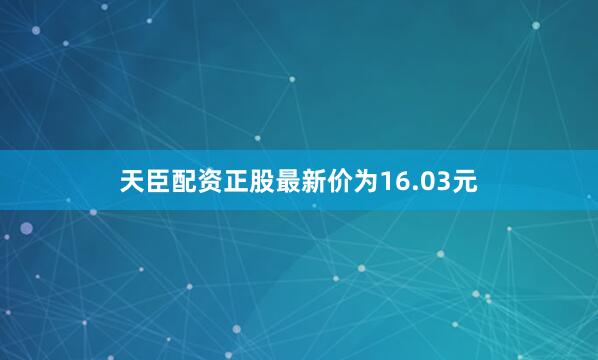 天臣配资正股最新价为16.03元